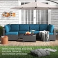 thumbnail image 3 of 7-Piece Modular Patio Furniture Set, u-Shaped PE Rattan Wicker Sectional Sofa with Glass Coffee Table & Waterproof Cushions, Outdoor Conversation Set for Deck, Backyard, Poolside and Garden, 3 of 8