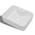 thumbnail image 3 of vidaXL Bathroom Sink Basin with Faucet Hole Ceramic Square Wash White/Black, 3 of 6