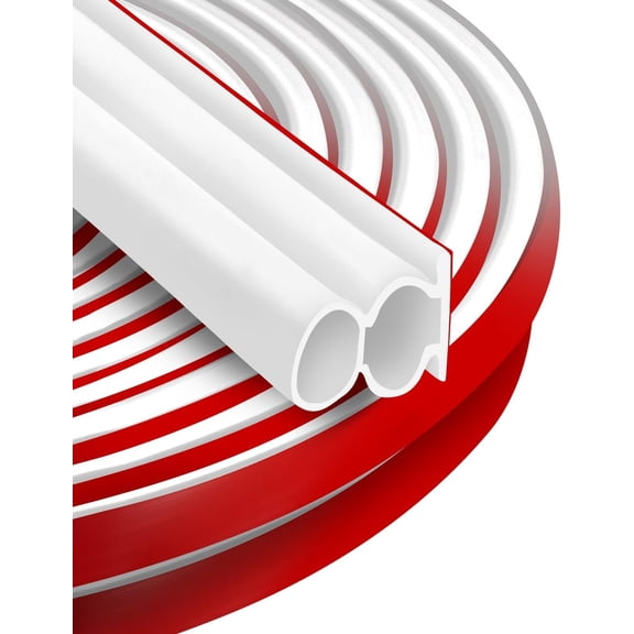 19.7 Rubber Weather Stripping Door Seal Large Gap, Extra Thick Self-Adhesive D-Shaped Door Weather Stripping Seal Strip for Door Frame Door Insulation Strip Soundproofing (White)