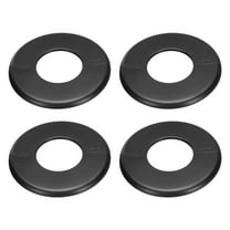 Uxcell 4pcs Wall Split Flange 51mm/2" Dia ABS Round Self-Adhesive Plates, Black