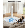 thumbnail image 6 of 35" Bladeless Tower Fan - Ultra-Quiet 28dB for Bedroom Sleep 25 ft/s High Velocity Cooling w/ Remote 64° Wide Oscillation, 12H Timer, 5 Speeds, 4 Modes LED Display Standing Floor Fan - White, 6 of 8