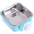 thumbnail image 1 of Cuenco para perros, cuenco de acero inoxidable extraíble para comida y agua, cuencos tipo jaula para mascotas, azul S, 1 of 5