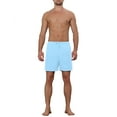 thumbnail image 2 of INSPIRE CHIC Men's Summer Solid Color Drawstring Elastic Waistband Swim Beach Shorts 28 Blue, 2 of 5
