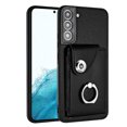 thumbnail image 3 of Compatible for Samsung Galaxy S21 FE Case with Card Holder, Wallet Case for Women Men with Rotation Finger Ring Stand, Accordion Style PU Leather Shockproof Case for Galaxy S21 FE, Black, 3 of 7