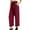 Wine, variant on Women Pants Plus Size, Womens Solid Color Pocket High Waist Adjustable Lace Up Knot Loose Pants Women High Waisted Pants (Khaki,XXL)