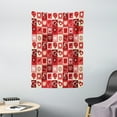 thumbnail image 1 of Red Tapestry, Valentines Day Themed Frames Pattern with Hearts Stars Love Lettering and Candy, Wall Hanging for Bedroom Living Room Dorm Decor, 40W X 60L Inches, Red Coral Beige, by Ambesonne, 1 of 2
