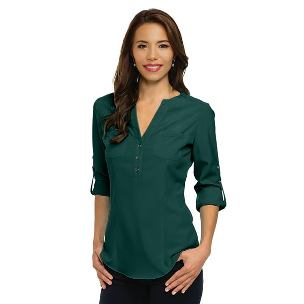 forest green tops for ladies