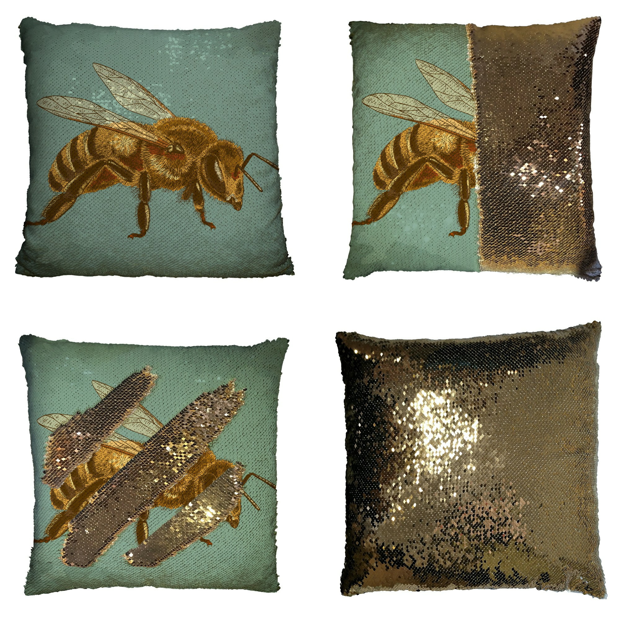 ECZJNT engraving antique honey bee retro style Pillow Case Home Decor