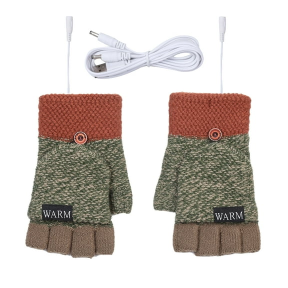 Winter Knit Convertible Fingerless Gloves Gloves Unisex Thermal Heated Gloves Cycling Running