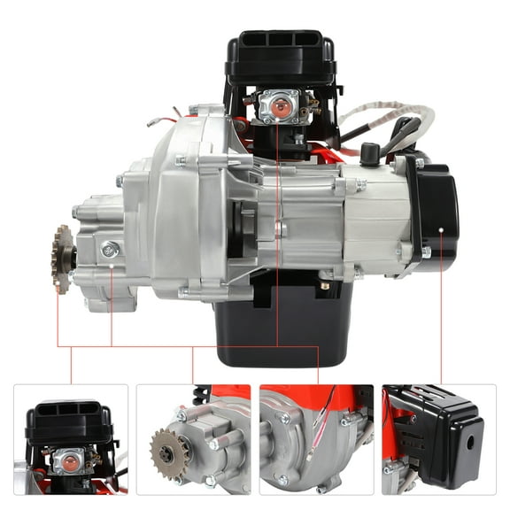 49cc Air-Cooled 2-Stroke Replacement Engine for Gas Scooters, Pocket Bikes & Mini ATVs with Electric Start