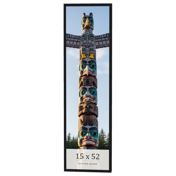 15x52 Frame Black Real Wood Picture Frame Width 0.75 inches | Interior Frame Depth 0.5 inches |