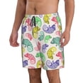 thumbnail image 2 of Goofa Cute Chameleons Printed Mens Swim Trunks Summer Quick Dry Short Beach Swimwear Bathing Suits-3X-Large, 2 of 9