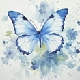 thumbnail image 6 of HAOXIT Blue Butterfly Tablecloth for Home Birthday Living Room Kitchen Round Table Cloth Flower Animals Table Cover 38-42, 6 of 8