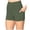 Green, variant on Krdevn Women Solid Yoga Shorts, High Waist Stretch 3 Inch Anti Chafing Workout Biker Shorts with Pocket,Navy