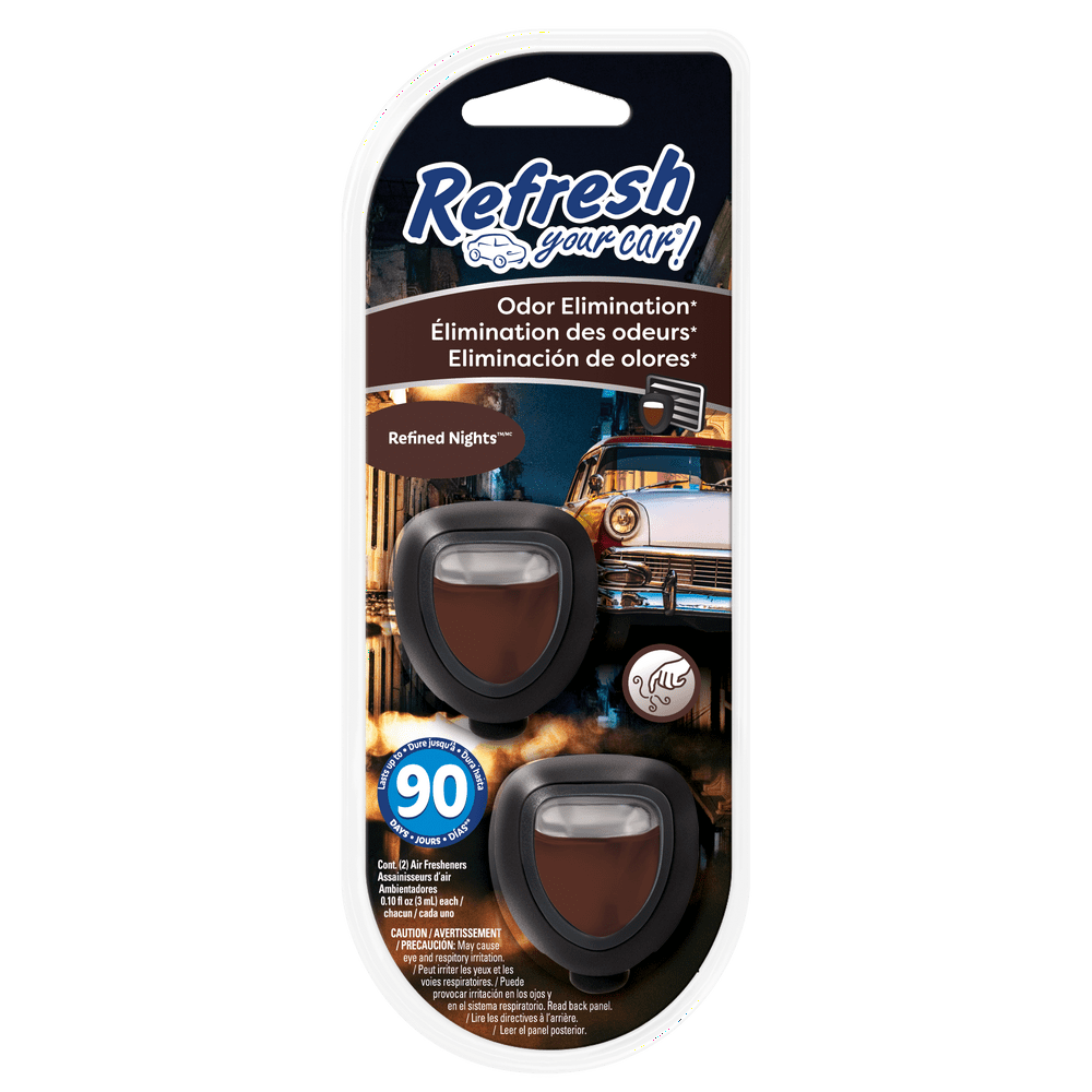 Refresh Your Car! Air Freshener, Refined Nights, 2 Pack