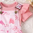 thumbnail image 5 of Toddler Kids Baby Girl Floral Overalls Shorts with Pocket Suspender Trousers Summer Clothing Outfits Pink 3-6 Months, 5 of 5