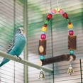 thumbnail image 3 of POCREATION Bird Bite Toy, Bird Perch, Bell Resting Rack Toy Wooden Strong Non-toxic Pets For Birds Animals Parrots, 3 of 8
