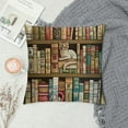 thumbnail image 2 of ARISTURING  Book Pillows Decorative Throw Pillow Cover Nerd Book Lover Cat Sleeping Over Bookshelf in Library Boho Design Pillow Case Square Cushion Cover for Sofa Bed, 2 of 5