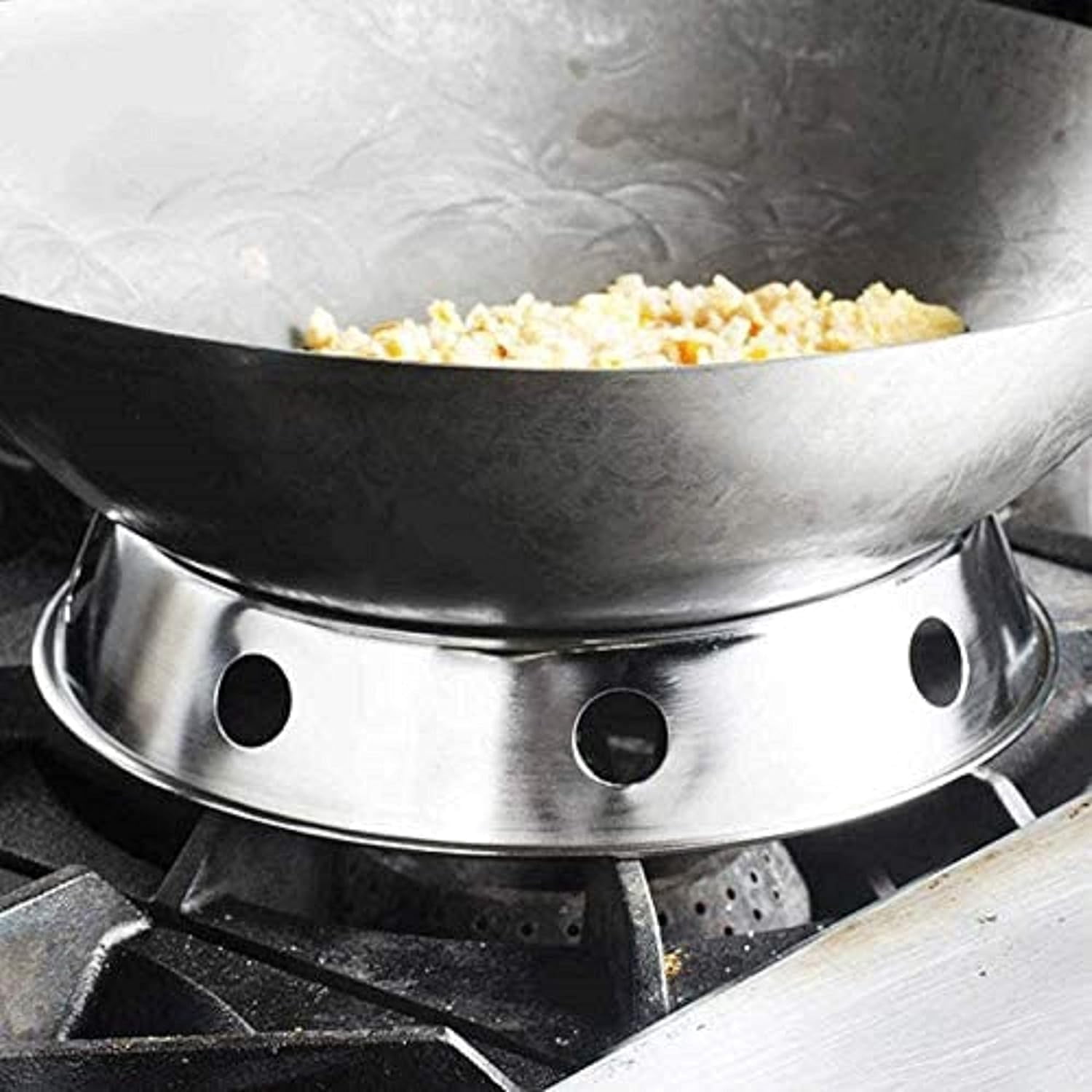 TrueCraftware– Wok Ring/Rack for Gas Stove 8-1/4" Diameter Top Rim and 10" Diameter Bottom Rim- Reversible Size Wok Stand Suitable for Most Woks Potholders for Kitchens