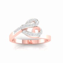 Auory Twisted Heart Moissanite True Love Elegant Ring in Rose Gold Plated for Women