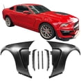 thumbnail image 2 of Ikon Motorsports 2PCS Front Driver Side Fenders Added on Bodykit Replacement Compatible with 2010-2012 Ford Mustang GT500 & 2013-2014 Ford Mustang GT GT500 V6 Unpainted Black Steel GT350 Style, 2 of 9