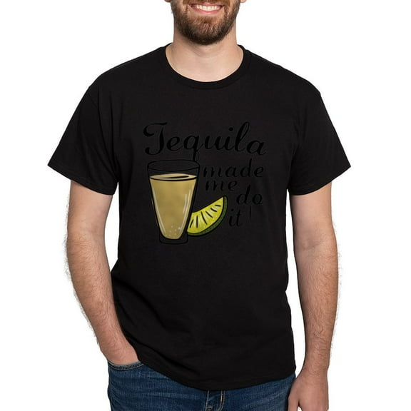 CafePress - Tequila Made Me Do It Dark T Shirt - Men's Classic Graphic Cotton T-Shirt