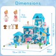 thumbnail image 4 of Cuopluber Doll House for Grils,3-Story 8 Rooms Dollhouse with 2 Dolls Toy Figures, Fully Furnished Fashion Dollhouse,Play House with Accessories,Gift Toy for Kids Ages 3 4 5 6 7 8+, 4 of 7