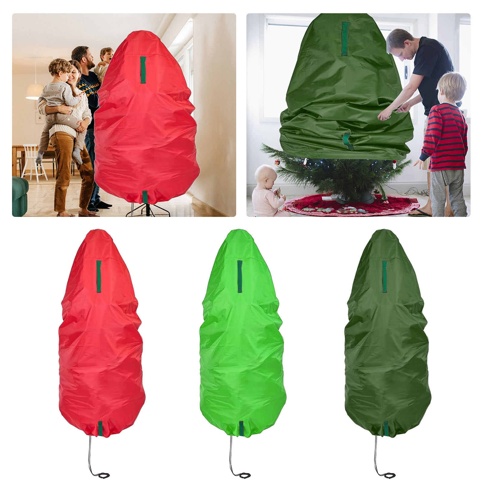 Christmas Tree Storage Bag Heavy Duty Tear Proof Material Holds 6 Foot Assembled Trees Textile Storage Organizer