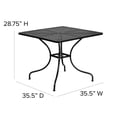 thumbnail image 2 of 35.5'' Square Black Indoor-Outdoor Steel Patio Table, 2 of 5