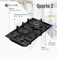 thumbnail image 4 of Parrilla de Gas Empotrable Fline Oporto 2 2 Quemadores Vidrio Templado, 4 of 4