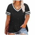 thumbnail image 2 of Plus Size Tops for Women Short Sleeve T Shirt Casual Summer V Neck Tunics Tees XL-6XL, 2 of 5
