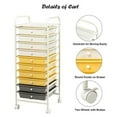 thumbnail image 3 of Vebreda 10 Drawer Rolling Storage Cart Organizer,Scrapbook Paper Office School,Yellow, 3 of 10