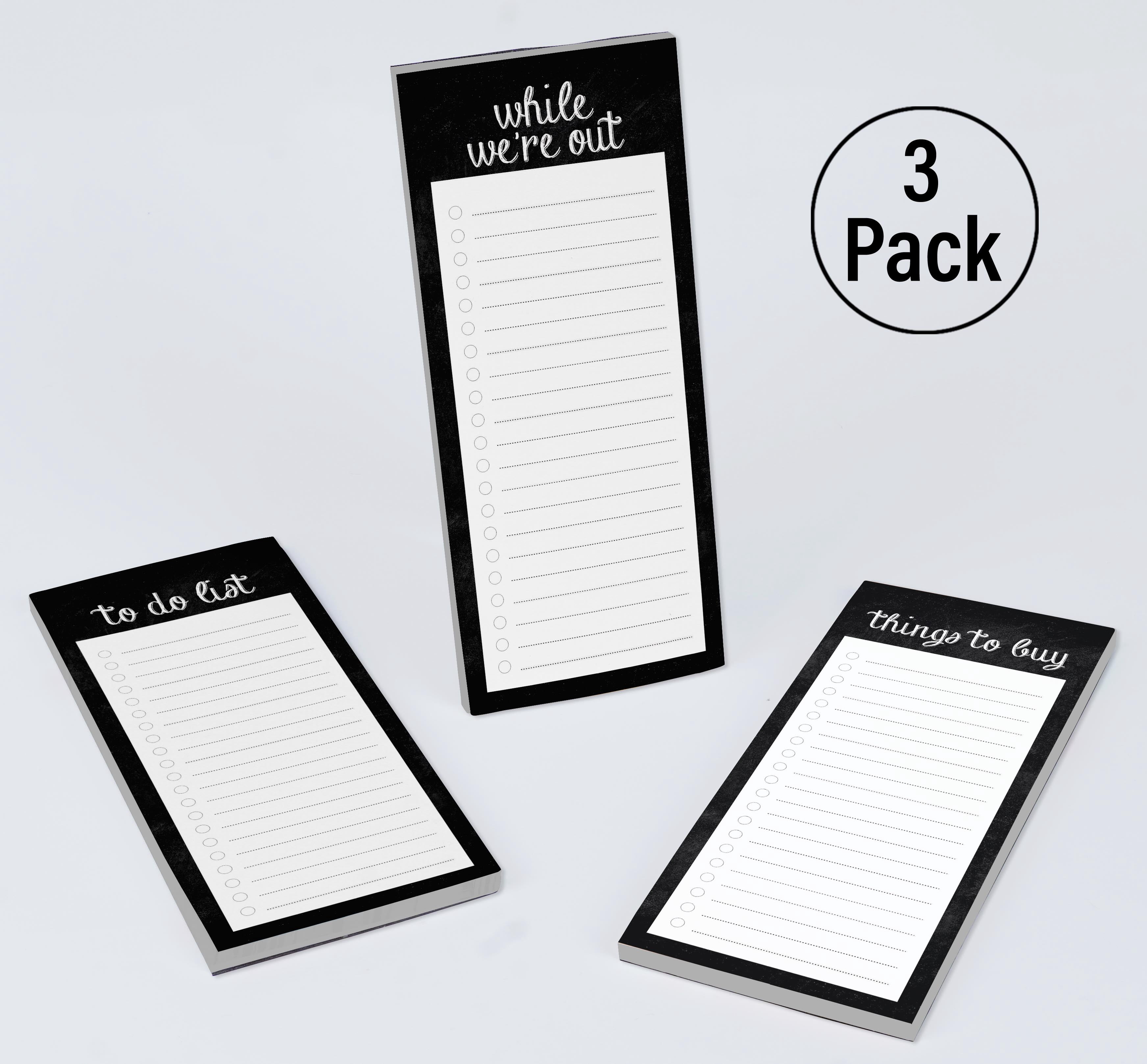 Inkdotpot Pack of 3 Magnetic Fridge To-Do List Notepads- Magnetic Memo Pads For Refrigerator-(50 Sheets Each)-KK