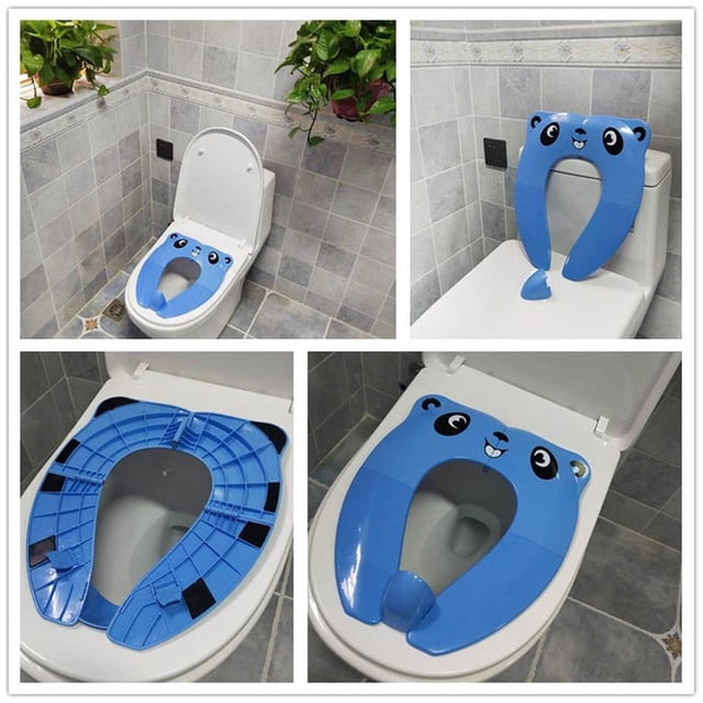 Matsuzay Asiento de inodoro portátil mejorado con almohadilla antisalpicaduras para niños pequeños Asiento de inodoro de viaje plegable con almohadilla Suministros de limpieza para el hogar No. 4 Matsuzay HA024170-04