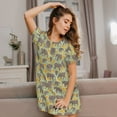 thumbnail image 3 of Naloa African bush elephant Print Women Nightgowns,Womens Loungewear,Short Sleeve Sleepwear,Comfy Ladies Nightdress, 3 of 6