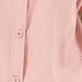 thumbnail image 7 of Hueook Summer Womens Button Down Shirt Women's Solid Color Zippered Pockets Blouses Short Sleeve Button-Up Turndown Collar Casual Fashionable Top Pink L, 7 of 7