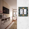 thumbnail image 5 of Yayeee Rocker Switch Wall Plate 3-Gang 6.5"x4.6" Home Decorative Outlet Cover, Brown Mystical Owls, 5 of 6