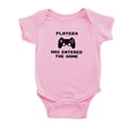 thumbnail image 3 of Player 3 Player 4 Has Entered The Game Funny Newborn Twins Baby Rompers Clothes (Pink, 18-24M), 3 of 5