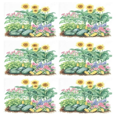 

Ryvnso Placemats Set of 6 Vegetable Sunflower Dining Mats Heat-Resistant Non-Slip Washable Table Mat