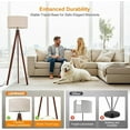 thumbnail image 3 of Wood Tripod Floor Lamp, Mid Century Standing Lamp, Modern Design Studying Light for Living Room, Bedroom, Study Room and Office, 3 of 8