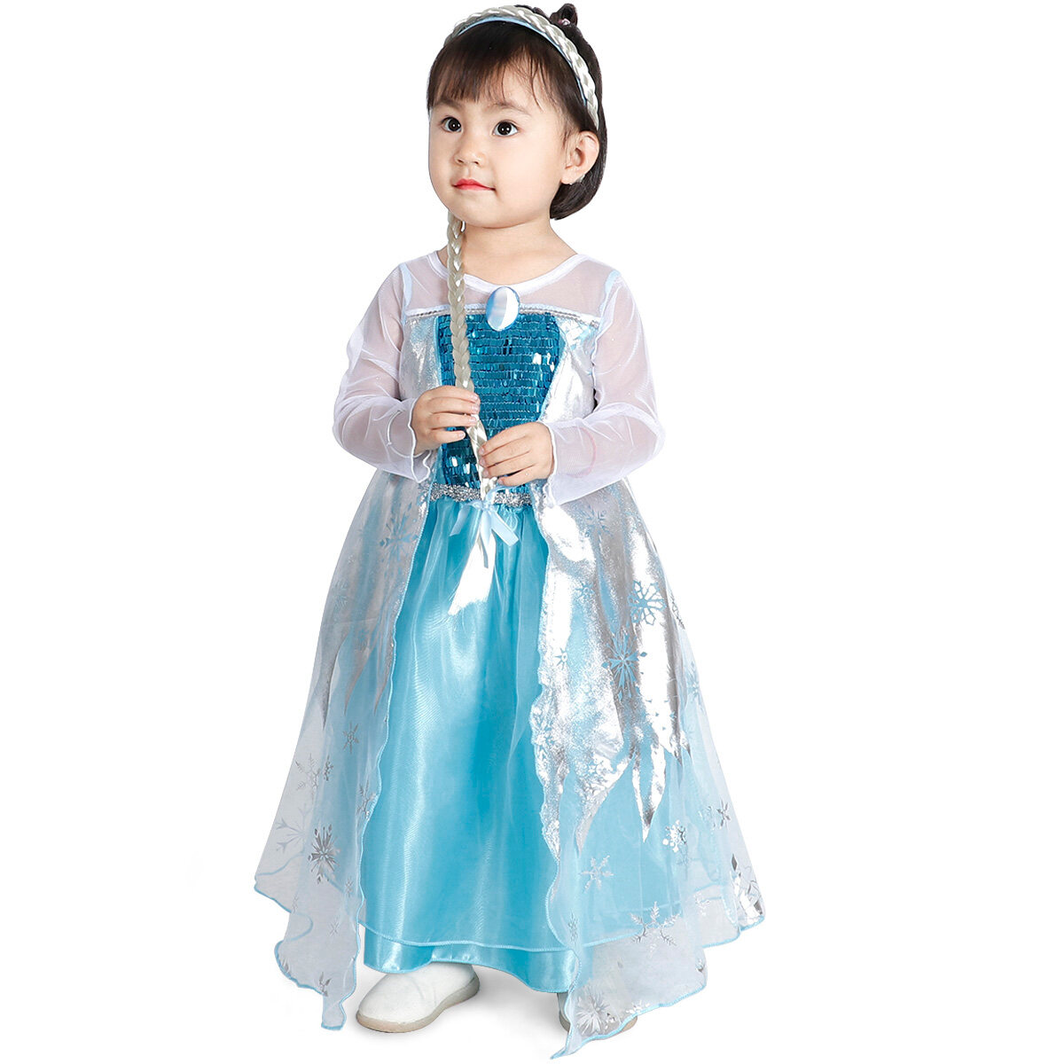 KAWELL Princess Dress-Up Costume with Accessories, Light Blue photo 6