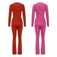thumbnail image 5 of Wancir 2PC Women's Fall Long Sleeve Square Neck High Stretchy Fitted Going Out One Piece Jumpsuit, 5 of 5