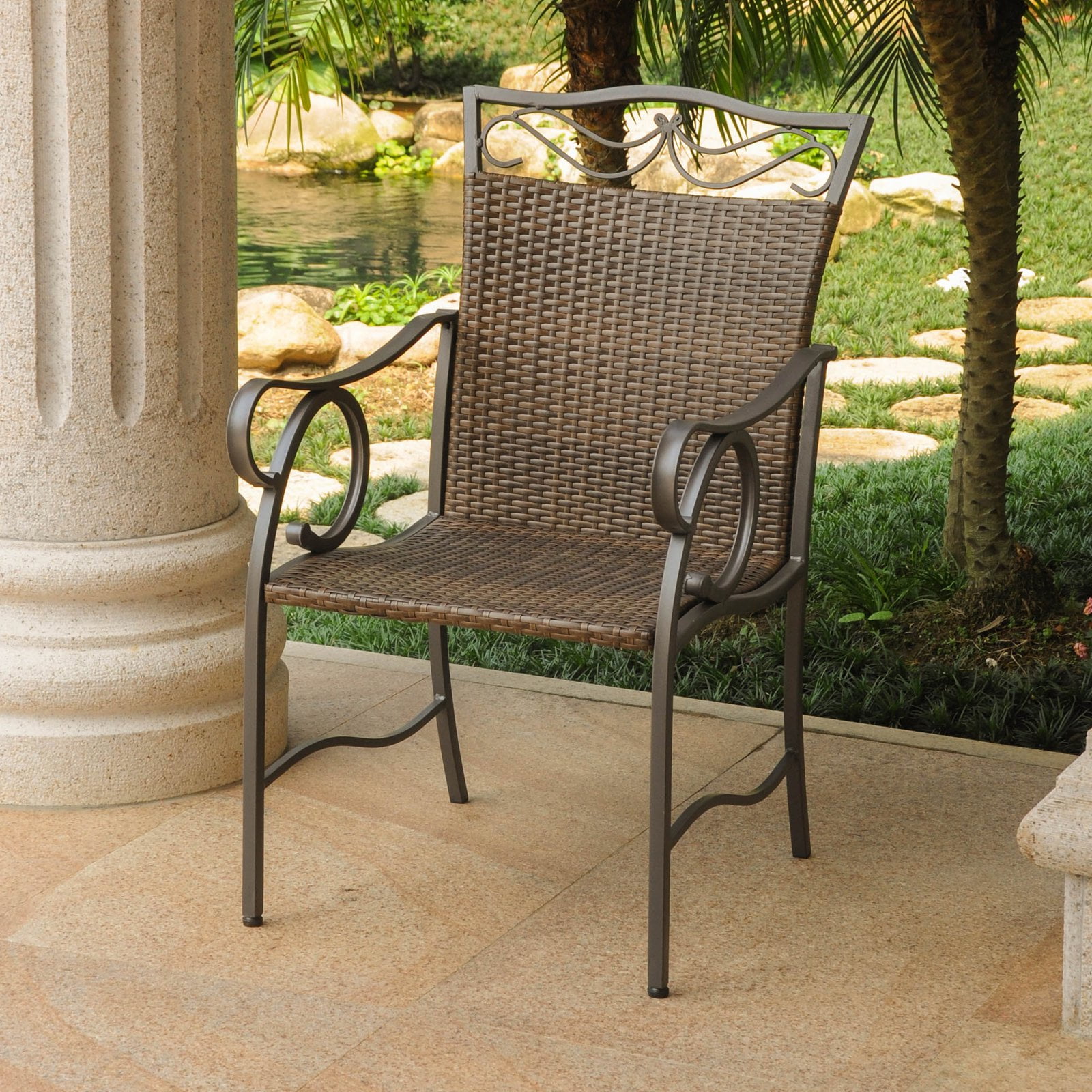 International Caravan Valencia All-Weather Wicker Patio Dining Chair