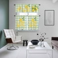thumbnail image 5 of Summer Yellow Lemons Kitchen Curtains Valances and Tiers Set of 3 Country Watercolor Flower Leaf Blue Yellow Plaid Tier Curtains and Valance with Rod Pocket for Small Windows, 27.5"x36", 5 of 9