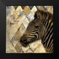 thumbnail image 2 of Pinto, Patricia 12x12 Black Modern Framed Museum Art Print Titled - Golden Safari I (Zebra), 2 of 5