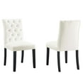 thumbnail image 2 of Modway Duchess Performance Velvet Dining Chairs - Set of 2 in White, 2 of 9