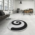 thumbnail image 4 of Ahgly Company Machine Washable Indoor Round Transitional Gray Wolf Gray Area Rugs, 4' Round, 4 of 7