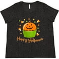 thumbnail image 3 of Inktastic Happy Halloween Cute Pumpkin Cupcake Women's Plus Size T-Shirt, 3 of 5