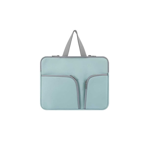 Injueey Funda para portátil con asa, funda para ordenador, bolsa de transporte de viaje portátil, compartimentos protectores, almacenamiento informal Relojes inteligentes Verde 10 pulgadas
