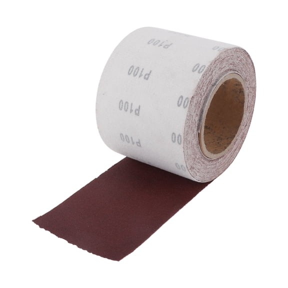 Unique Bargains P100 Long Board Sanding Paper 393.70"x3.94" Red Sanding Roll Back Velvet 1 Pc